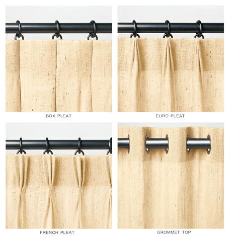 Pleat style examples